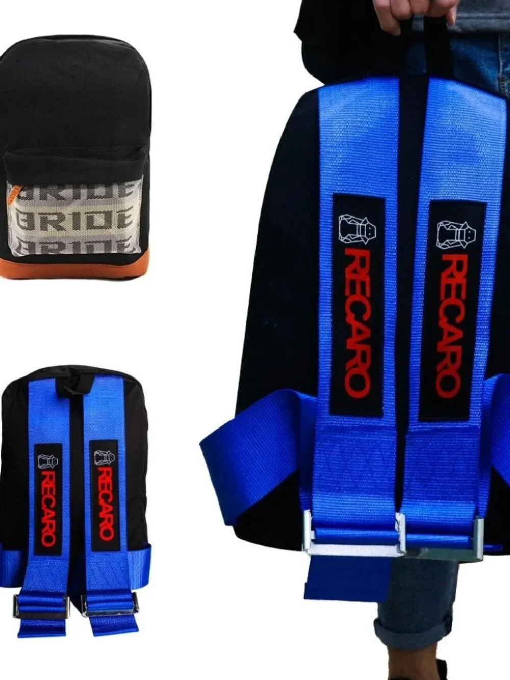 Brand New JDM Recaro Bride Racing Blue Harness Adjustable Shoulder Strap Back Pa